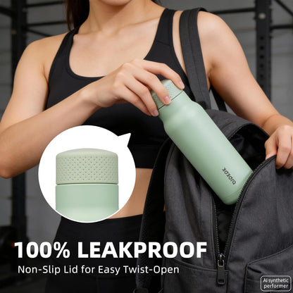 21 oz Insulated Water Bottle, Leakproof Stainless Steel Flask