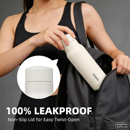 21 oz Insulated Water Bottle, Leakproof Stainless Steel Flask