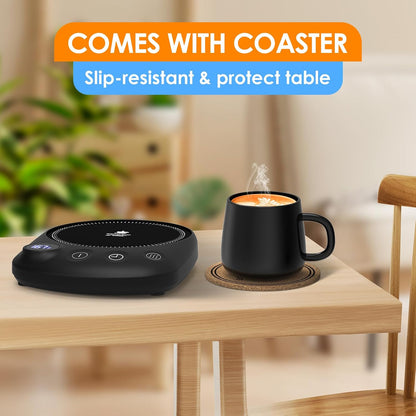 Coffee Mug Warmer-Fastest Heating & Highest Temperature, Coffee Cup Warmer for Desk Auto Shut Off, 4 Temp Settings & 1-12H Timer, Smart Electric Mug & Candle Warmer for Coffee, Tea (Black)