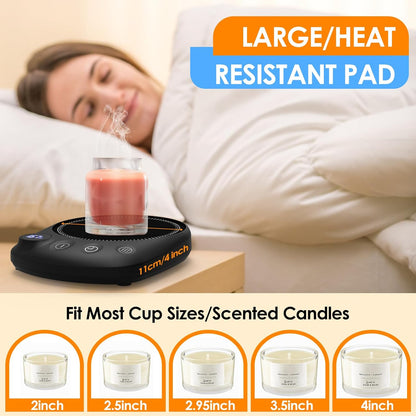 Coffee Mug Warmer-Fastest Heating & Highest Temperature, Coffee Cup Warmer for Desk Auto Shut Off, 4 Temp Settings & 1-12H Timer, Smart Electric Mug & Candle Warmer for Coffee, Tea (Black)