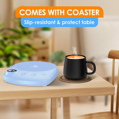 Coffee Mug Warmer-Fastest Heating & Highest Temperature, Coffee Cup Warmer for Desk Auto Shut Off, 4 Temp Settings & 1-12H Timer, Smart Electric Mug & Candle Warmer for Coffee, Tea (Black)