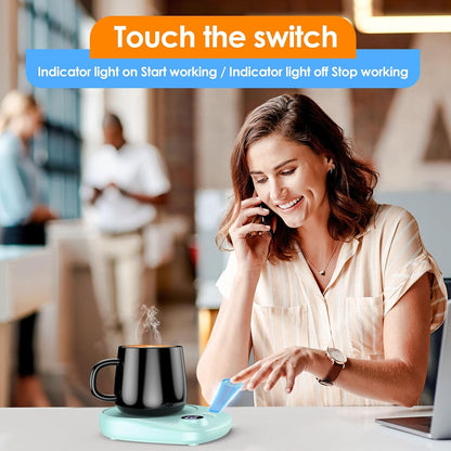 Coffee Mug Warmer-Fastest Heating & Highest Temperature, Coffee Cup Warmer for Desk Auto Shut Off, 4 Temp Settings & 1-12H Timer, Smart Electric Mug & Candle Warmer for Coffee, Tea (Black)