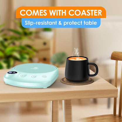 Coffee Mug Warmer-Fastest Heating & Highest Temperature, Coffee Cup Warmer for Desk Auto Shut Off, 4 Temp Settings & 1-12H Timer, Smart Electric Mug & Candle Warmer for Coffee, Tea (Black)