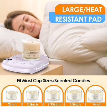 Coffee Mug Warmer-Fastest Heating & Highest Temperature, Coffee Cup Warmer for Desk Auto Shut Off, 4 Temp Settings & 1-12H Timer, Smart Electric Mug & Candle Warmer for Coffee, Tea (Black)