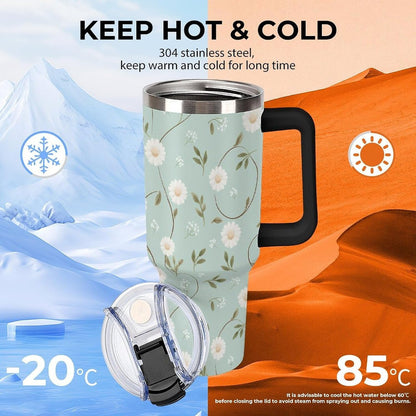 Leakproof Car Cup Vacuum Sealed With Lid For Office Crystal Clear Blue Water Ripple Print Drinkware Light Rose Red-style-5 - Colors D