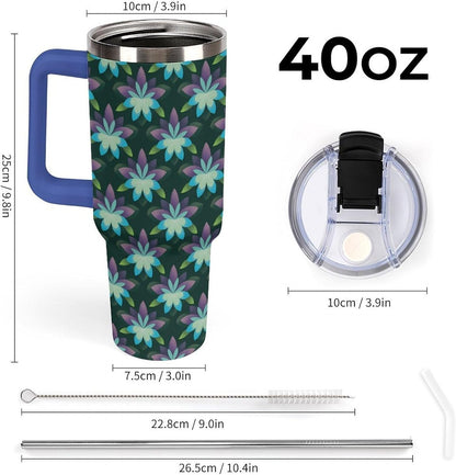 Leakproof Car Cup Vacuum Sealed With Lid For Office Crystal Clear Blue Water Ripple Print Drinkware Light Rose Red-style-5 - Colors D