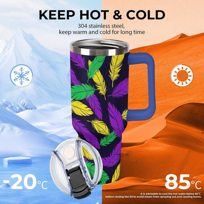 Leakproof Car Cup Vacuum Sealed With Lid For Office Crystal Clear Blue Water Ripple Print Drinkware Light Rose Red-style-5 - Colors D