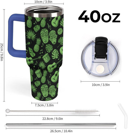 Leakproof Car Cup Vacuum Sealed With Lid For Office Crystal Clear Blue Water Ripple Print Drinkware Light Rose Red-style-5 - Colors D