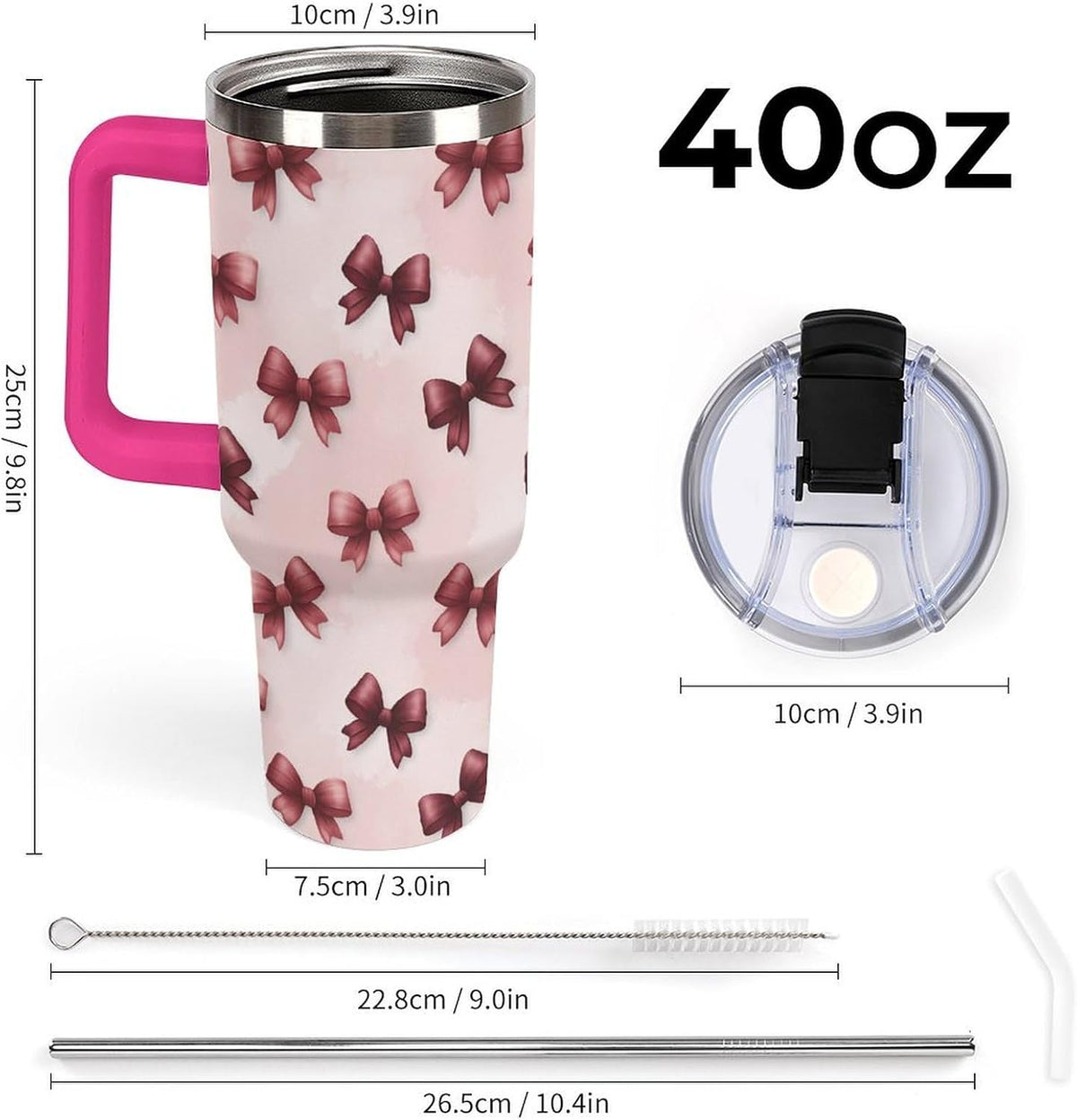 Leakproof Car Cup Vacuum Sealed With Lid For Office Crystal Clear Blue Water Ripple Print Drinkware Light Rose Red-style-5 - Colors D