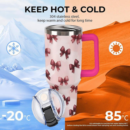 Leakproof Car Cup Vacuum Sealed With Lid For Office Crystal Clear Blue Water Ripple Print Drinkware Light Rose Red-style-5 - Colors D