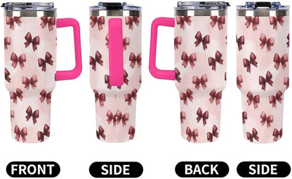 Leakproof Car Cup Vacuum Sealed With Lid For Office Crystal Clear Blue Water Ripple Print Drinkware Light Rose Red-style-5 - Colors D