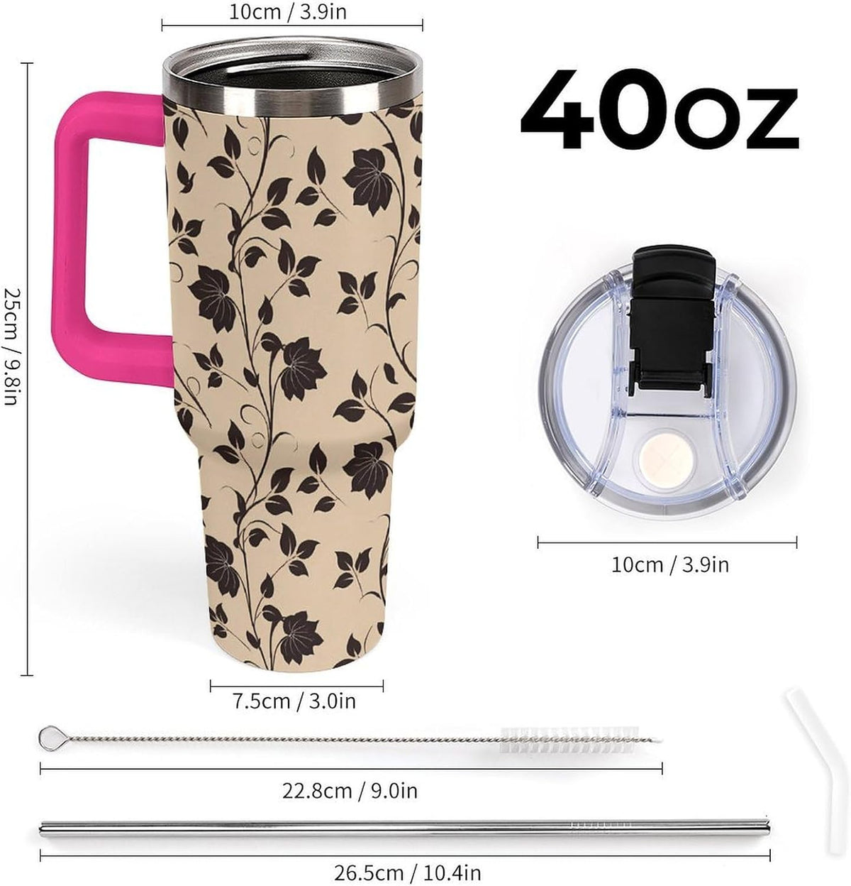 Leakproof Car Cup Vacuum Sealed With Lid For Office Crystal Clear Blue Water Ripple Print Drinkware Light Rose Red-style-5 - Colors D