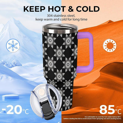 Leakproof Car Cup Vacuum Sealed With Lid For Office Crystal Clear Blue Water Ripple Print Drinkware Light Rose Red-style-5 - Colors D