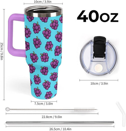 Leakproof Car Cup Vacuum Sealed With Lid For Office Crystal Clear Blue Water Ripple Print Drinkware Light Rose Red-style-5 - Colors D