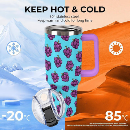 Leakproof Car Cup Vacuum Sealed With Lid For Office Crystal Clear Blue Water Ripple Print Drinkware Light Rose Red-style-5 - Colors D