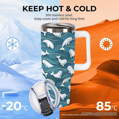 Leakproof Car Cup Vacuum Sealed With Lid For Office Crystal Clear Blue Water Ripple Print Drinkware Light Rose Red-style-5 - Colors D