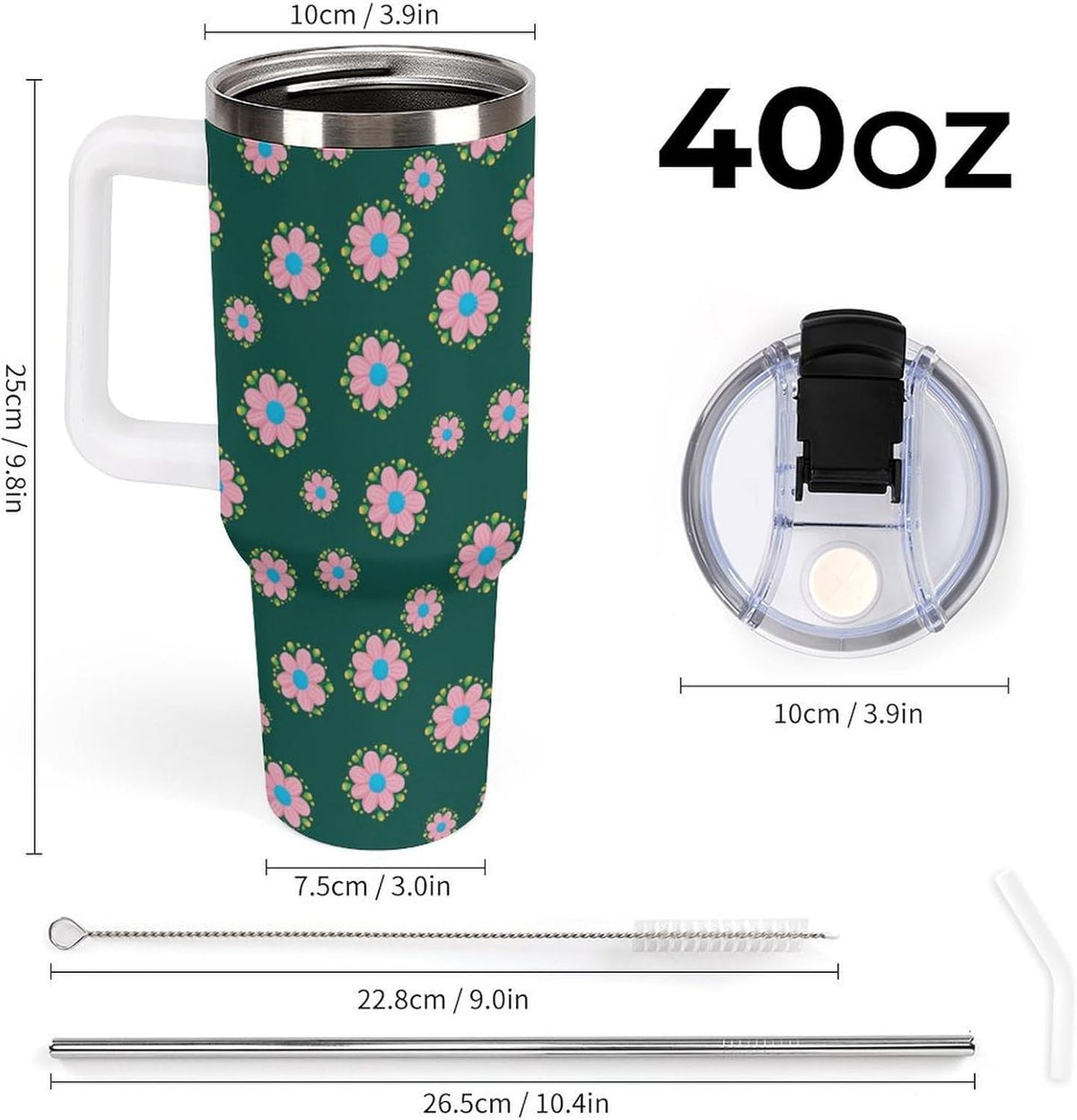 Leakproof Car Cup Vacuum Sealed With Lid For Office Crystal Clear Blue Water Ripple Print Drinkware Light Rose Red-style-5 - Colors D