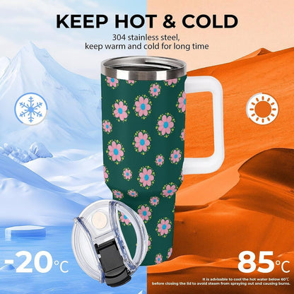 Leakproof Car Cup Vacuum Sealed With Lid For Office Crystal Clear Blue Water Ripple Print Drinkware Light Rose Red-style-5 - Colors D
