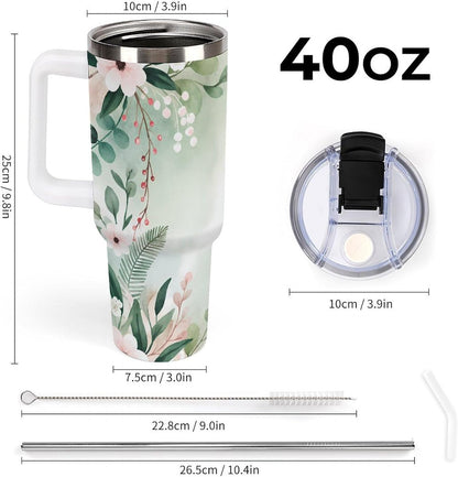Leakproof Car Cup Vacuum Sealed With Lid For Office Crystal Clear Blue Water Ripple Print Drinkware Light Rose Red-style-5 - Colors D