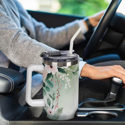 Leakproof Car Cup Vacuum Sealed With Lid For Office Crystal Clear Blue Water Ripple Print Drinkware Light Rose Red-style-5 - Colors D