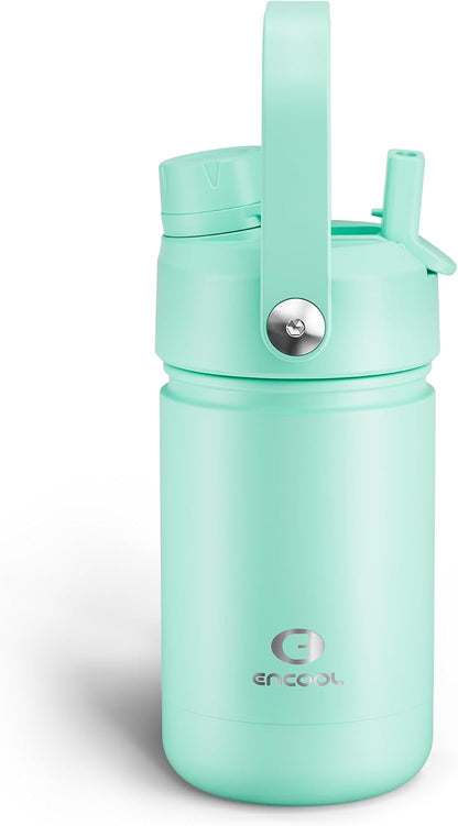 Insulated Water Bottle with Straw Stainless Steel Water Bottle, Leak-Proof, BPA-Free, Double Wall Vacuum Keeps Cold for 24 Hours for Sports, Travel, School (26 oz, Cotton Candy) - Colors C