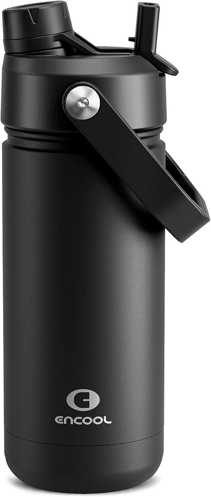 Insulated Water Bottle with Straw Stainless Steel Water Bottle, Leak-Proof, BPA-Free, Double Wall Vacuum Keeps Cold for 24 Hours for Sports, Travel, School (26 oz, Cotton Candy) - Colors C