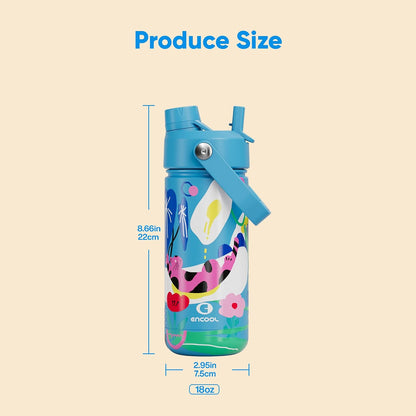 Insulated Water Bottle with Straw Stainless Steel Water Bottle, Leak-Proof, BPA-Free, Double Wall Vacuum Keeps Cold for 24 Hours for Sports, Travel, School (26 oz, Cotton Candy) - Colors C