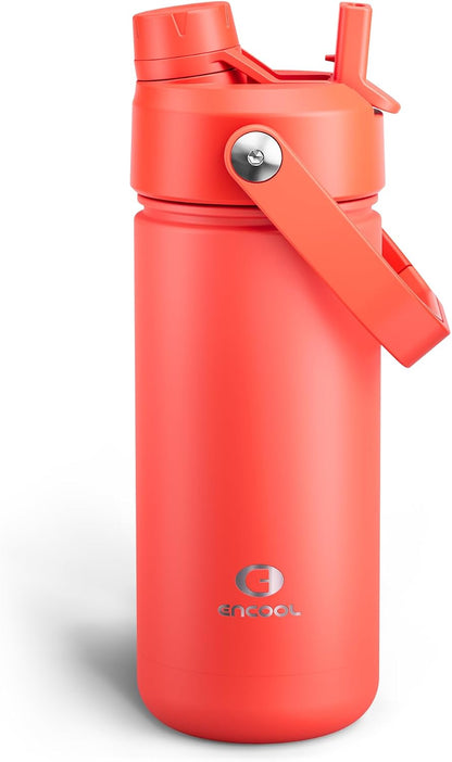 Insulated Water Bottle with Straw Stainless Steel Water Bottle, Leak-Proof, BPA-Free, Double Wall Vacuum Keeps Cold for 24 Hours for Sports, Travel, School (26 oz, Cotton Candy) - Colors C