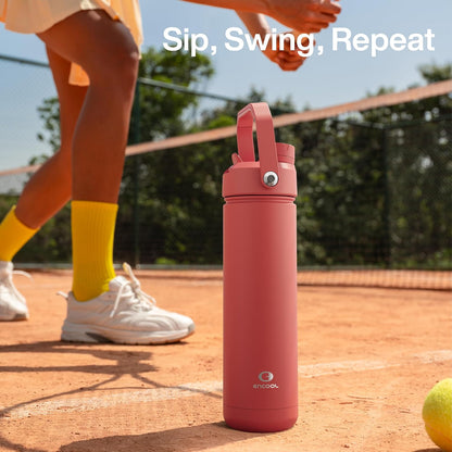 Insulated Water Bottle with Straw Stainless Steel Water Bottle, Leak-Proof, BPA-Free, Double Wall Vacuum Keeps Cold for 24 Hours for Sports, Travel, School (26 oz, Cotton Candy) - Colors C