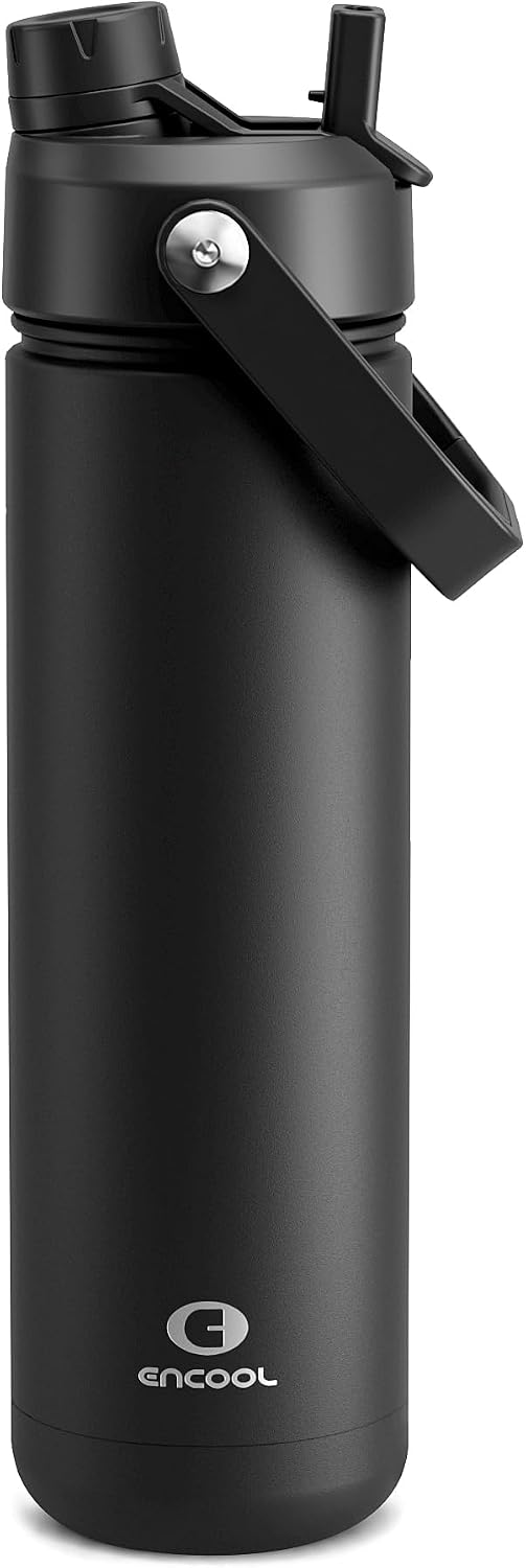 Insulated Water Bottle with Straw Stainless Steel Water Bottle, Leak-Proof, BPA-Free, Double Wall Vacuum Keeps Cold for 24 Hours for Sports, Travel, School (26 oz, Cotton Candy) - Colors C