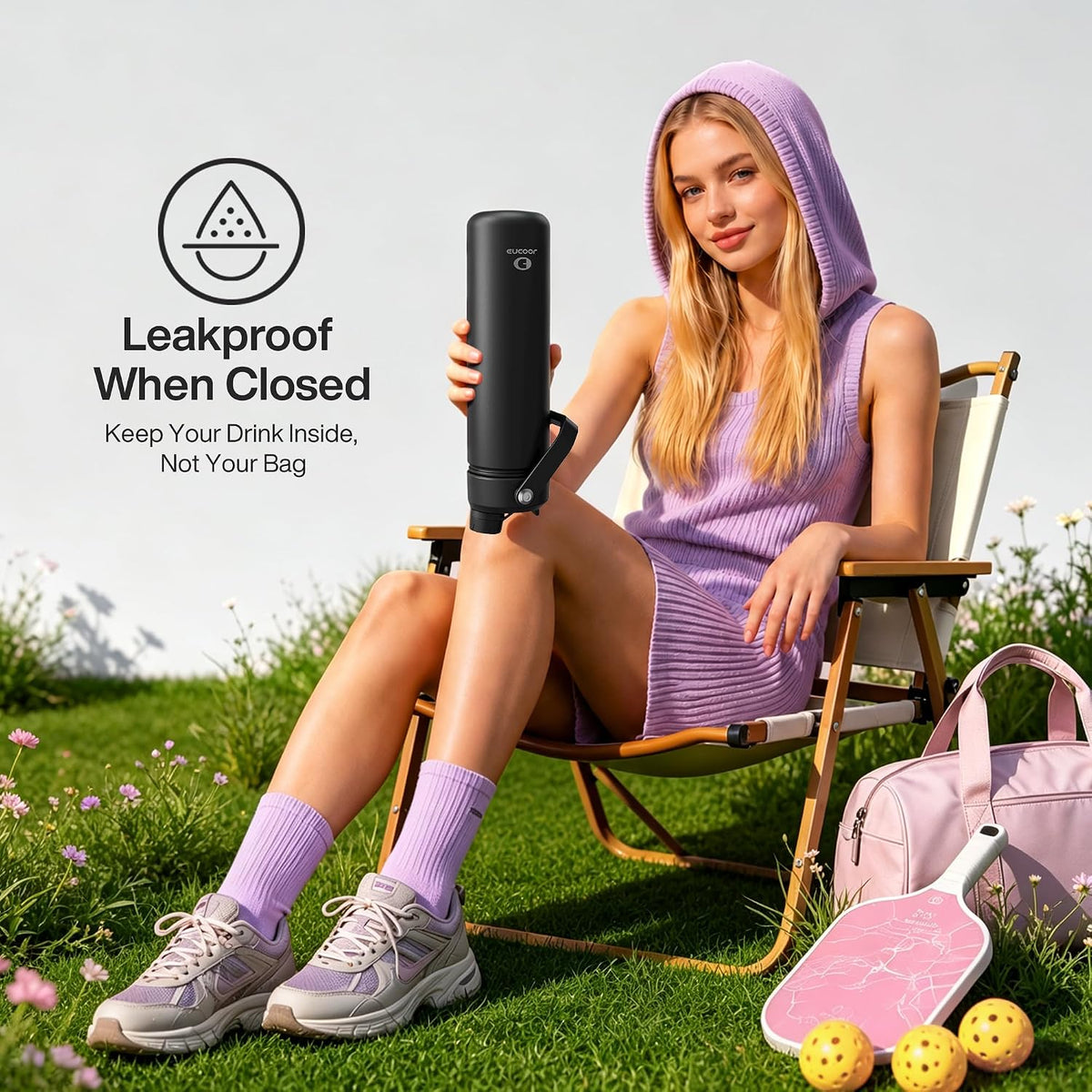 Insulated Water Bottle with Straw Stainless Steel Water Bottle, Leak-Proof, BPA-Free, Double Wall Vacuum Keeps Cold for 24 Hours for Sports, Travel, School (26 oz, Cotton Candy) - Colors C