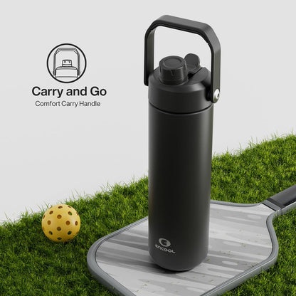 Insulated Water Bottle with Straw Stainless Steel Water Bottle, Leak-Proof, BPA-Free, Double Wall Vacuum Keeps Cold for 24 Hours for Sports, Travel, School (26 oz, Cotton Candy) - Colors C