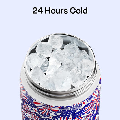 Insulated Water Bottle with Straw Stainless Steel Water Bottle, Leak-Proof, BPA-Free, Double Wall Vacuum Keeps Cold for 24 Hours for Sports, Travel, School (26 oz, Cotton Candy) - Colors C