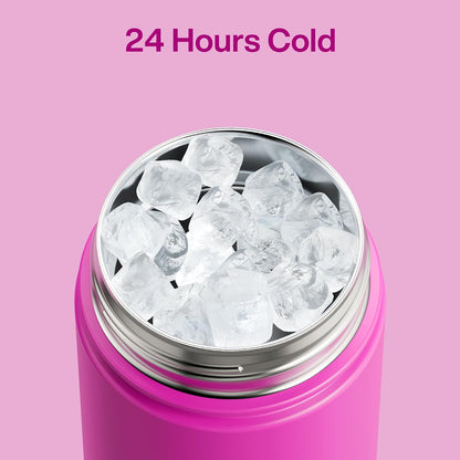 Insulated Water Bottle with Straw Stainless Steel Water Bottle, Leak-Proof, BPA-Free, Double Wall Vacuum Keeps Cold for 24 Hours for Sports, Travel, School (26 oz, Cotton Candy) - Colors C