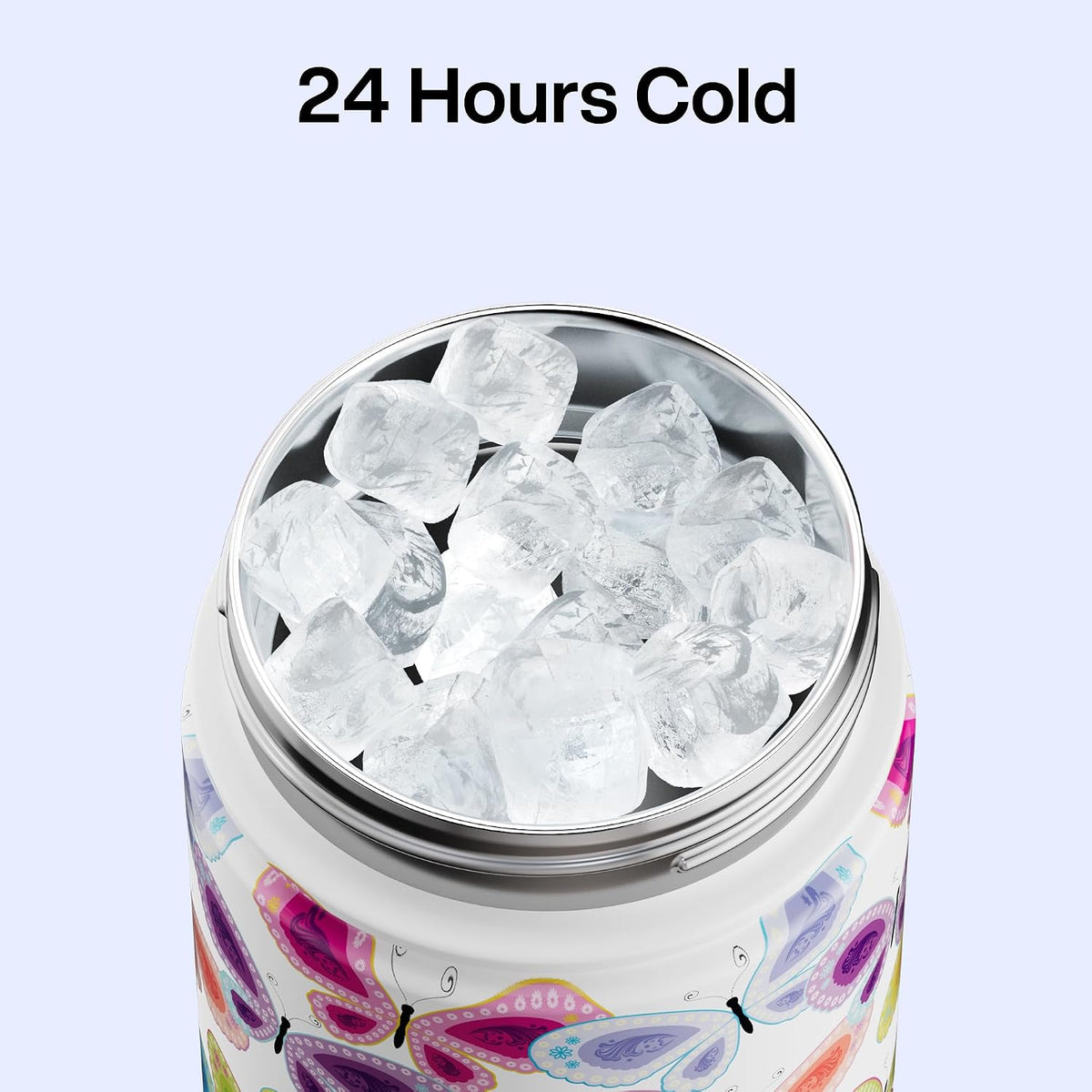Insulated Water Bottle with Straw Stainless Steel Water Bottle, Leak-Proof, BPA-Free, Double Wall Vacuum Keeps Cold for 24 Hours for Sports, Travel, School (26 oz, Cotton Candy) - Colors C