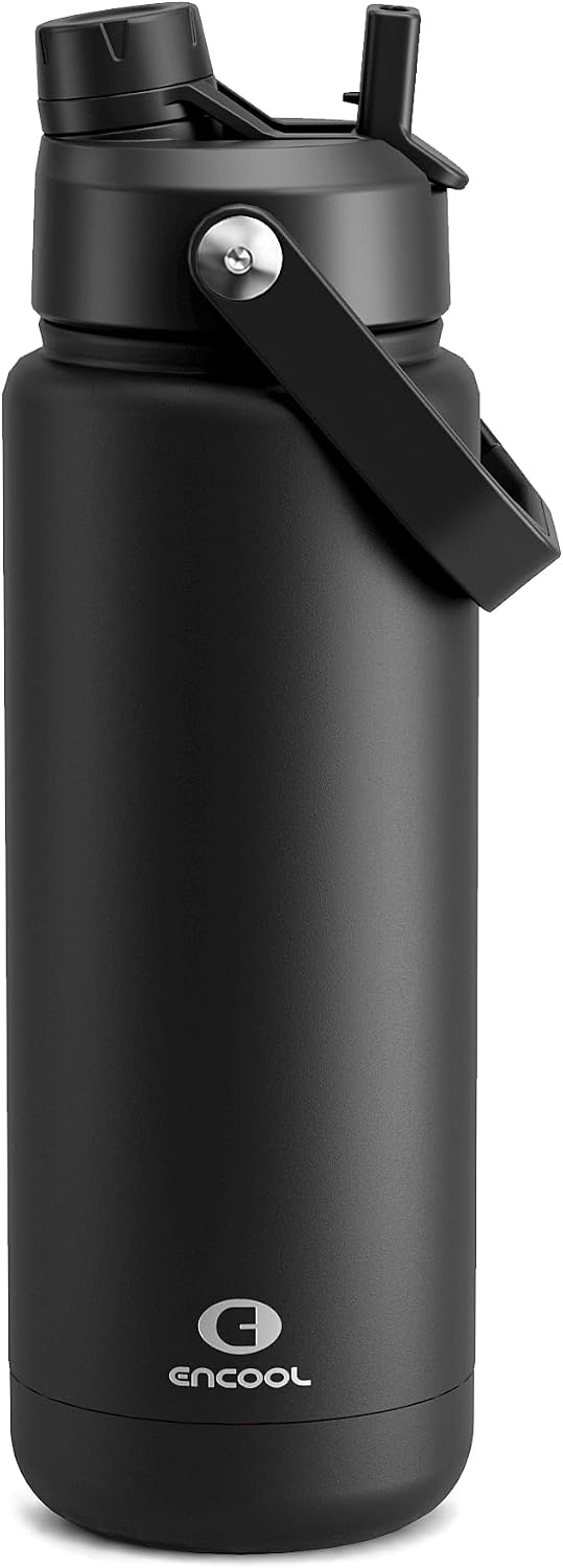 Insulated Water Bottle with Straw Stainless Steel Water Bottle, Leak-Proof, BPA-Free, Double Wall Vacuum Keeps Cold for 24 Hours for Sports, Travel, School (26 oz, Cotton Candy) - Colors C