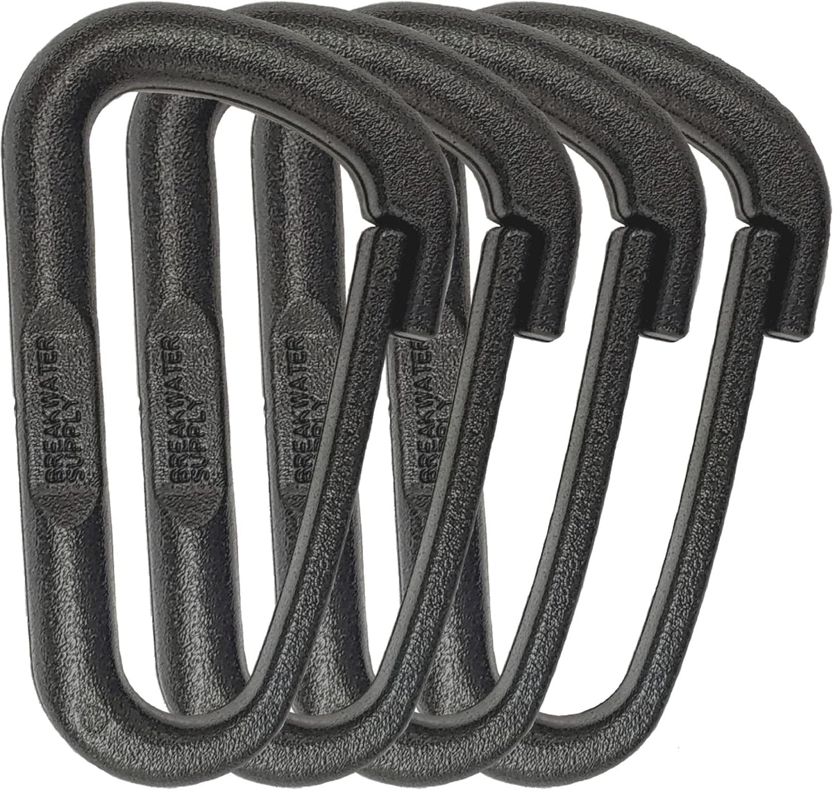 ™ Hingeless Carabiner Hooks 4 Pack, Small 2-inch Gear Attachment Clips for Backpack, Keys, Keychain, Water Bottle, MOLLE + Ultralight, Tactical, D-Ring, Non-Corrosive, D-Shape