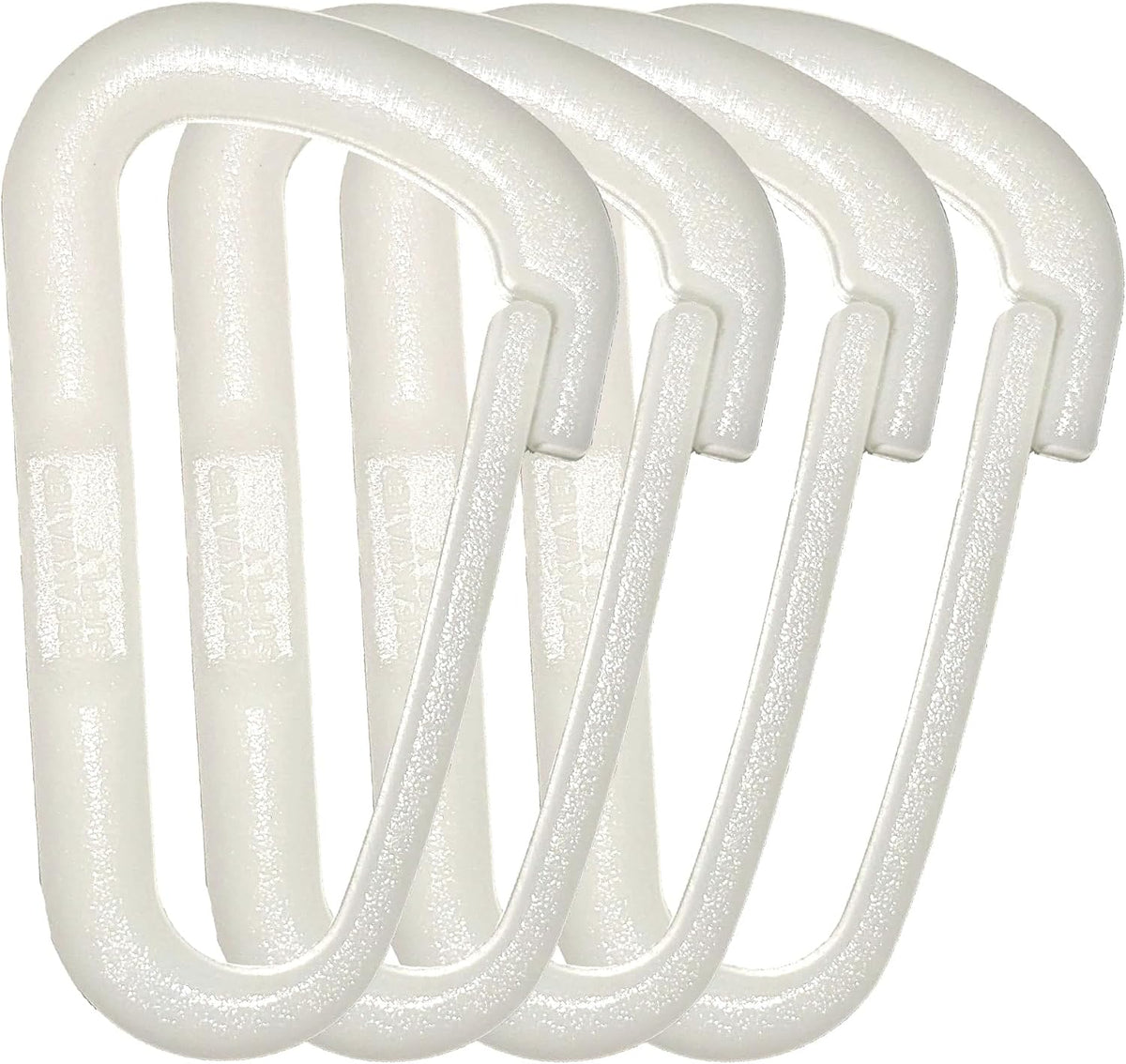 ™ Hingeless Carabiner Hooks 4 Pack, Small 2-inch Gear Attachment Clips for Backpack, Keys, Keychain, Water Bottle, MOLLE + Ultralight, Tactical, D-Ring, Non-Corrosive, D-Shape