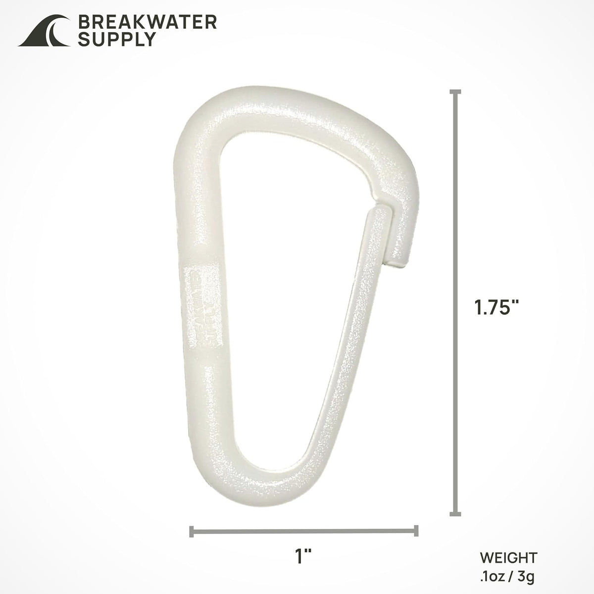 ™ Hingeless Carabiner Hooks 4 Pack, Small 2-inch Gear Attachment Clips for Backpack, Keys, Keychain, Water Bottle, MOLLE + Ultralight, Tactical, D-Ring, Non-Corrosive, D-Shape