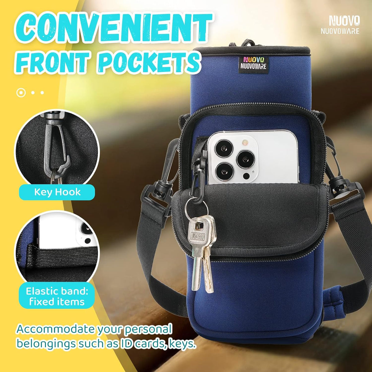 Water Bottle Carrier, 1000ML, Black - Colors B