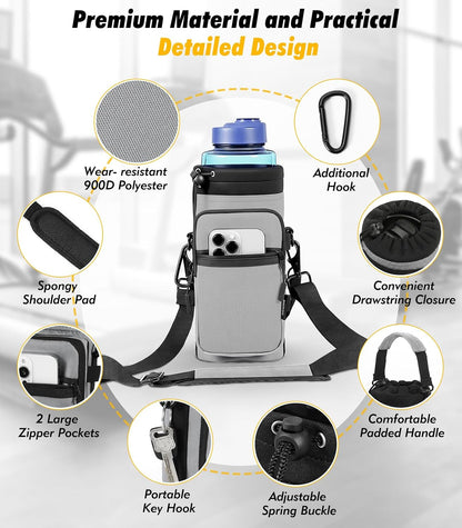 Water Bottle Carrier, 1000ML, Black - Colors B
