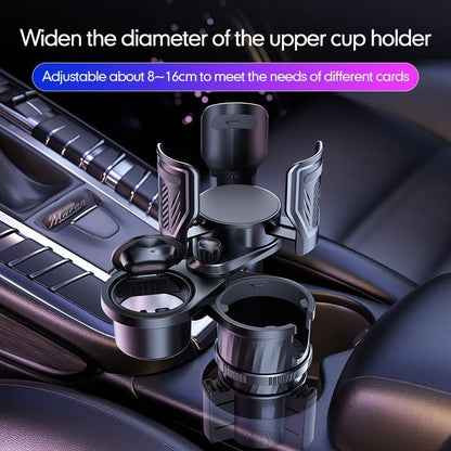 4 in 1 Upgrade Cup Holder Expander, Multifunctional Cup Holder for Car with Lock, 360° Rotating Cupholder Expander with Ashtrays & Adjustable Base, Expandable Cup Holder for Large Bottles Drinks Mugs