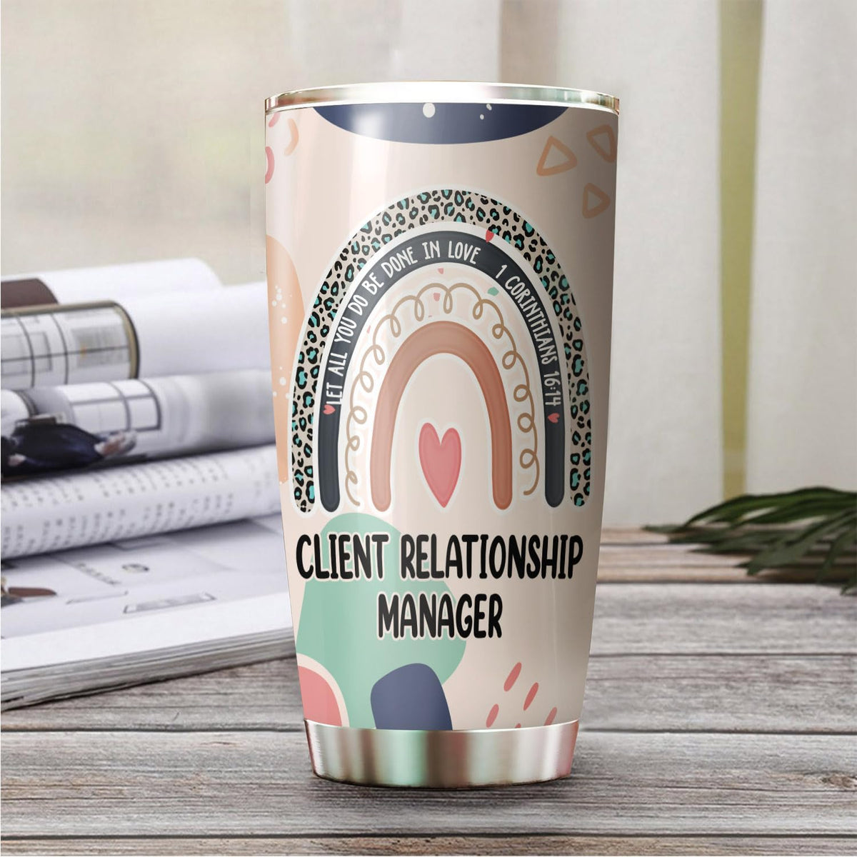 Let All You Do Be Done In Love Postal Clerk Tumbler Stainless Steel 20oz, Office Gifts Women Men Work Friends Coworker, Driking Coffee Cup For Birthday Christmas - Colors Q