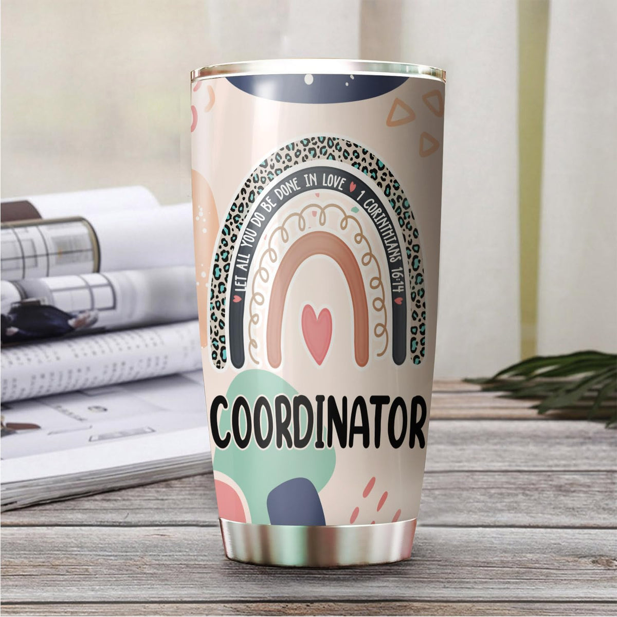 Let All You Do Be Done In Love Postal Clerk Tumbler Stainless Steel 20oz, Office Gifts Women Men Work Friends Coworker, Driking Coffee Cup For Birthday Christmas - Colors Q