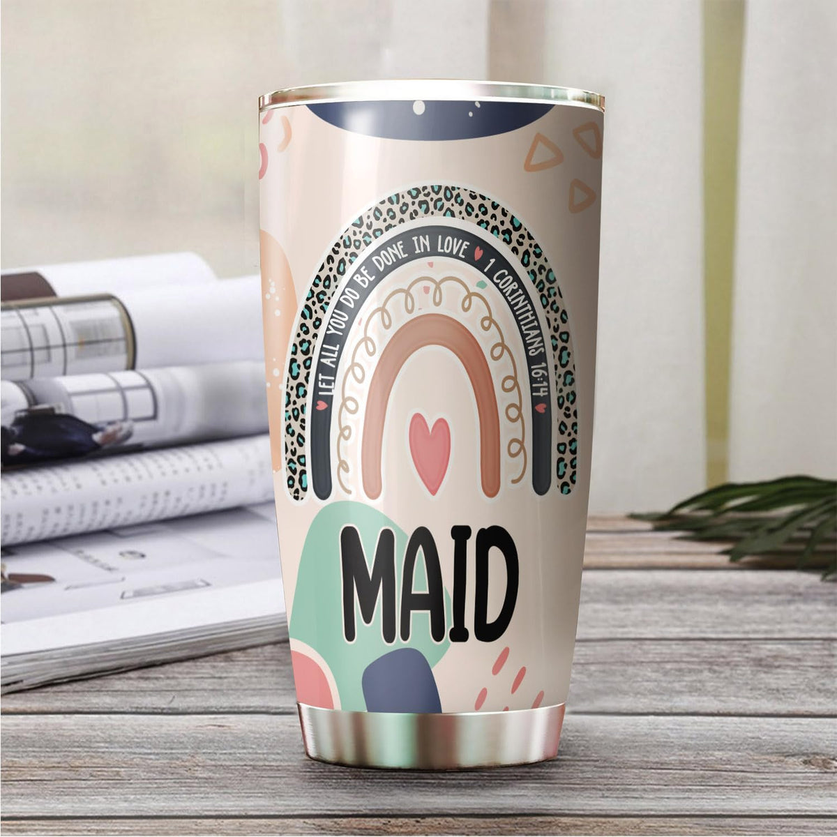 Let All You Do Be Done In Love Postal Clerk Tumbler Stainless Steel 20oz, Office Gifts Women Men Work Friends Coworker, Driking Coffee Cup For Birthday Christmas - Colors Q