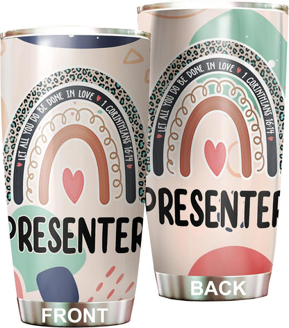 Let All You Do Be Done In Love Postal Clerk Tumbler Stainless Steel 20oz, Office Gifts Women Men Work Friends Coworker, Driking Coffee Cup For Birthday Christmas - Colors Q
