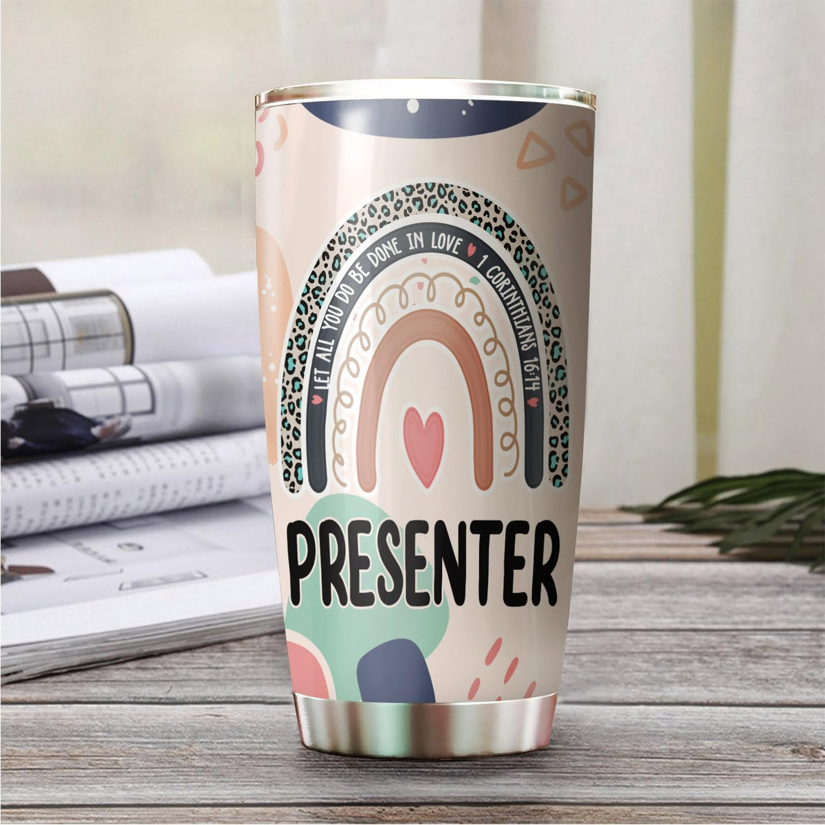 Let All You Do Be Done In Love Postal Clerk Tumbler Stainless Steel 20oz, Office Gifts Women Men Work Friends Coworker, Driking Coffee Cup For Birthday Christmas - Colors Q