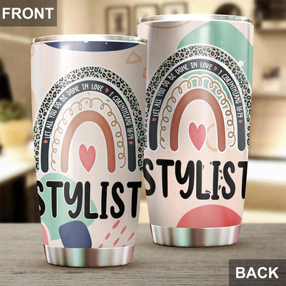 Let All You Do Be Done In Love Postal Clerk Tumbler Stainless Steel 20oz, Office Gifts Women Men Work Friends Coworker, Driking Coffee Cup For Birthday Christmas - Colors Q