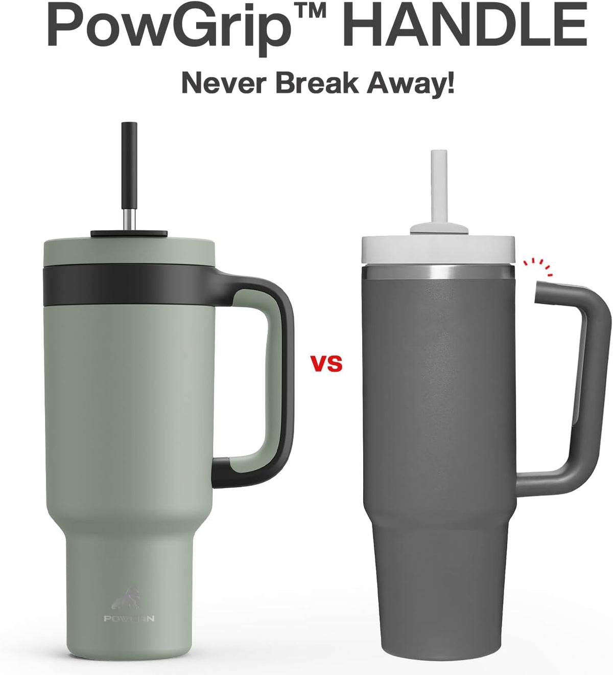 40 oz Tumbler with Handle, 2-in-1 Straw and Sip Lid, Leakproof, Dishwasher Safe, Insulated Stainless Steel Travel Coffee Mug, Keeps Cold for 34 Hours, Fits in Car Cup Holder (Forest)