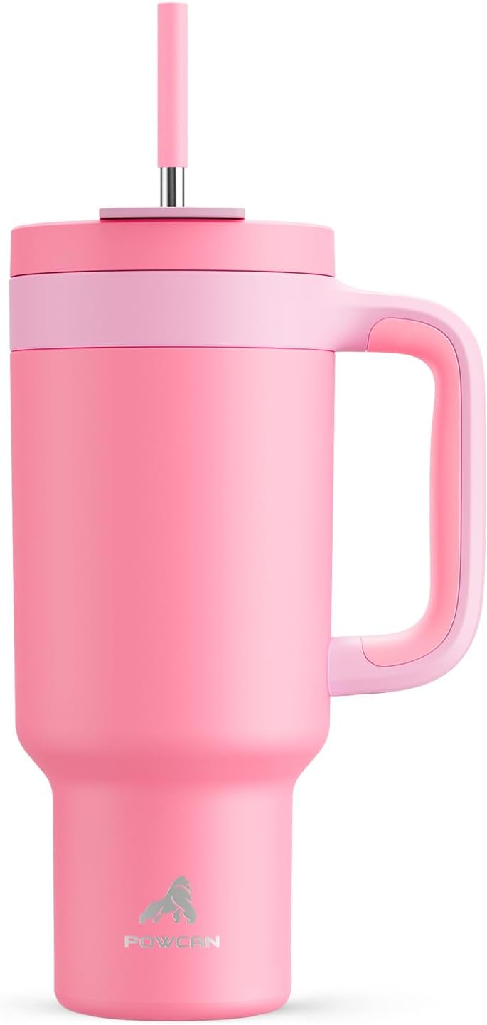 40 oz Tumbler with Handle, 2-in-1 Straw and Sip Lid, Leakproof, Dishwasher Safe, Insulated Stainless Steel Travel Coffee Mug, Keeps Cold for 34 Hours, Fits in Car Cup Holder (Forest)